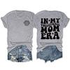 Camiseta informal de manga corta con estampado europeo y americano a doble cara, estilo "mi mamá jugadora de voleibol", versátil y de cuello redondo.