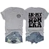 Camiseta casual de manga corta con estampado de doble cara, estilo europeo y americano, para mi etapa de mamá voleibolista, versátil, cuello redondo, holgada