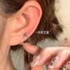 Doodle Casal Pentagonal Estrela Zircônia Brincos Feminino Titânio Aço Orelha Furos Brincos Parafuso Fivela Livre remoção Cochlea Ear Bone Nail