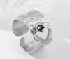 Anillo de Moda Transfronterizo Europeo y Americano para Pareja Anillo de Acero Inoxidable 18K Diseño Suelto Anillo Versátil para Mujer Joyería Regalo