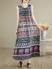 Nuevo vestido largo sin mangas de estilo resort costero con fruncido en la cintura para mujer, talla grande, adelgazante, para mujeres de talla grande, vestido largo con tiras para la playa