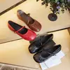 Zapatos Mary Jane de Piel de Oveja Estilo Nuevo Verano 2026 para Mujer, Moda Plisada Casual Versátiles Zapatos Pequeños de Cuero