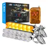 DxzImposto Não IncluídoGrelha Frontal de Carro Pequena Luz Amarela Modificada para Luzes de Circulação Diurna, Controle Remoto Sem Fio Um-para-Quatro Estrobo