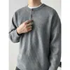 Directo del fabricante: Suéter tejido de flores gris, moderno y retro, para hombre, con corte holgado, cuello redondo y diseño de jersey, perfecto como capa base para otoño e invierno