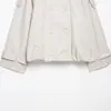 Chaqueta Cortavientos Casual de Doble Botón de Estilo Europeo y Americano Versátil con Cuello Alto para Mujer, Nueva Colección Otoño 2026, en Blanco