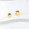 Cuentas Espaciadoras de Cubo de Azúcar Pulidas de Acero Inoxidable Color Dorado 18K Conservación de Color Cubo Sólido 3D Cristal DIY Accesorios para Pulseras