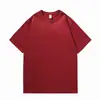 Camiseta Unissex de Algodão Japonês Pesado de Fibra Longa Manga Curta Caimento Solto Verão Cor Sólida Manga Meia-Manga Base Branca