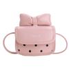 Bolsa infantil Coreia do Sul Bolsa pequena quadrada com laço fofo para meninas Bolsa retrô de couro com estampa de óleo Bolsa transversal para pais e filhos Bolsa vermelha