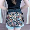 Moderna y Elegante Nueva Bolsa de Cintura de Trabajo para Exteriores de Gran Capacidad Estilo Étnico Bolsa Multifuncional con Estampado Floral Bolsa Delantal