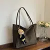 Bolso de Axila de Gran Capacidad Retro para Mujer 2025 Nuevo Bolso Tote de Gamuza Color Sólido Bolso de Hombro Casual para Viajes