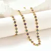 Conjunto de Acessórios de Moda Cruzado com Strass Completo Trevo de Quatro Folhas Colar para Clavícula Pulseira de Aço Inoxidável com Galvanoplastia a Vácuo Venda Direta da Fábrica no Atacado