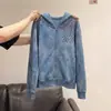 Sudadera con capucha bordada de estrellas estilo Otoño/Invierno desgastada para hombre y mujer, cárdigan con cremallera American Retro Boxy de alta gama, prenda de abrigo