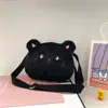 Transfronteiriça 2025 Nova Bolsa de Gatinho de Pelúcia Fofa para Crianças Moda Grande Capacidade Ombro Único Transversal Pequena para Mulheres