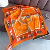 Bufanda de Seda Estampada de Seda Artificial para Primavera y Verano, Chal de Alta Gama, Bufanda para el Cuello con Protección Solar, Pañuelo Cuadrado Pequeño, Pañuelo para la Cabeza, Bufanda para Mujer