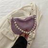 Estilo coreano pequeno saco quadrado saco de diamante cheio 2024 nova moda primavera e verão brilhante Diamond bolsa de pérolas cadeia crossbody bolsa para mulheres