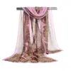 Bufanda Nueva de Seda Chifón Aliexpress Amazon Suministro Transfronterizo Bufanda de Chifón Parasol Toalla de Playa Floral Chal Protector Solar
