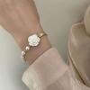 Rosa vermelha e branca Rosa Pérola Flor Namorada Pulseira para Mulheres Estilo Francês Nicho Elegante High-end Pulseira de Pérolas