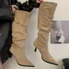 Primer Encuentro Temporada 2026 Nuevo Otoño/Invierno Botas Largas Francesas para Mujer Tacones Altos Finos Combinación de Invierno con Abrigos Botas Largas de Caña Alta Meila