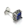 Pendientes Cuadrados de Zirconia y Acero de Titanio para Hombre de Moda Estilo Japonés y Coreano Nicho Gama Alta Retro Yuppi Pendientes Guapos para Hombre
