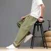 Verão 2026 Novo Estilo Estilo Chinês Masculino Algodão e Linho Casual Calça de Perna Larga Estilo Étnico Tamanho Grande Solta Cordão Calça Reta