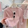 2025 primavera nuevo bebé primavera traje infantil casual viento suéter falso dos piezas moda estilo occidental pantalones de pierna ancha marea