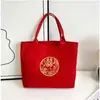 Bolsa Tote de Casamento Presente de Casamento Lembrancinha Bolsa de Lona Vermelha Grande Capacidade Bolsa Grande de Mão para Noiva Casamento