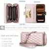 Adecuado para funda de cuero para iPhone 17, Samsung S26 patrón de lichi forma de diamante pequeña cremallera estilo Chanel funda protectora cruzada A27