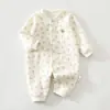 Mameluco de algodón puro, acolchado de tres capas para bebé, cálido para otoño e invierno, unisex, adecuado para recién nacidos e infantes
