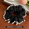 Elástico de Cabelo Estilo Hepburn Céu Estrelado Pérola Falsa Intestino Grosso para Meninas 2026 Novo Super Grande Corda de Cabelo Elástico de Cabelo Acessórios de Cabelo