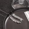 Nuevos pendientes de borla de trigo, ligeros, de lujo, versátiles, con personalidad, hojas largas, pendientes de circonita, pendientes de alambre, venta al por mayor en vivo