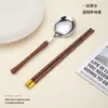 Juego de Palillos y Cuchara Retro de Madera Maciza 304 de Acero Inoxidable Portátil, Vajilla de Madera de Ala de Pollo para el Hogar de Alto Valor Estético