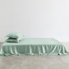 Sábana de Cama Lanjing Tencel de los 60s Color Sólido de una Pieza Seda Helada Sábana de Cama de Verano Funda de Almohada Juego de Tres Piezas Cama Doble de Verano para Dormitorio