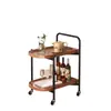 Mesa Lateral, Mesa de Café Pequeña, Mesa Móvil para Esquina de Sofá de Sala de Estar, Polea de Doble Capa, Mini Mesa de Té, Mesa de Noche Sencilla para Dormitorio