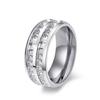 Anillo de estrella de diamante de moda europea y americana para hombres y mujeres, anillo de pareja de diamantes completos de personalidad y temperamento, anillo de acero inoxidable de lujo ligero