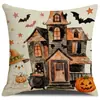 Funda de almohada de Halloween más vendida transfronteriza con estampado de calabaza y fantasma, cojín para sofá, cojín para cabecera, cojín decorativo navideño