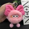 Nuevo y lindo conejo Rex de peluche con forma de lazo, bola de carbón, colgante para bolso escolar, llavero colgante para coche o muñeca.