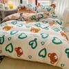 Suministro Directo de Fábrica de Juego de Cuatro Piezas Nuevo Sencillo de Algodón Cepillado Estampado de Aloe Vera para Ropa de Cama de Verano Delgada y Fundas de Edredón al por Mayor