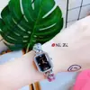 Estilo Tweed Corrente Diamante Moda Casual Relógio Estilo Tweed Pulseira Feminina Ouro Rosa Relógio Feminino Família C Mesmo Relógio de Quartzo