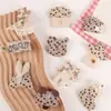 Accesorios de Tela Hechos a Mano, Calcetines de Tela, Lindos Accesorios de Oso y Hongo, Dibujo Animado de Conejo, Serie de Color Café, Patrones Florales Estilo Coreano