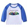 2023 Nuevo Transfronterizo Primavera y Otoño Camiseta Infantil Cuello Redondo Dibujos Animados Manga Larga Top Camiseta Base Niños y Niñas Bebé Algodón Camiseta