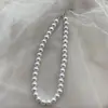 Novo colar de pérolas versátil de alto brilho estilo coreano para mulheres, design único, corrente de pérolas irregulares para a clavícula, atacado do fabricante.