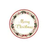 Árbol de Navidad de Acebo Fiesta Navideña Juego Desechable de Platos y Vasos de Papel Decoración de Mesa Mantel Banderines Cena Festiva