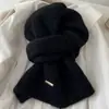 Bufanda de Punto de Color Sólido para Mujer, Mezcla de Lana de Alpaca del Fabricante, Nuevo Estilo de Invierno, Calentador de Cuello de Lana de Alta Gama para Parejas Estudiantes