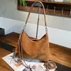 Bolso Bandolera de Gamuza Esmerilada Capa Superior Piel de Vaca para Mujer Estilo Nuevo Transfronterizo Retro Bolso de Hombro de Cuero Genuino Bolso de Mano para Viajes y Uso Diario