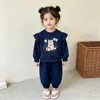 Nuevo Conjunto Lindo para Niñas Estilo Coreano Primavera Otoño 2026 Nuevo Ropa para Niños Pequeños y Medianos Sudadera Elegante de Moda Conjunto de Dos Piezas para Bebé