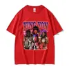 [Camiseta de Algodón Talla Europea] Camiseta con Estampado del Rapero K-King Von para Hombre Moda Hip-Hop Gótica Camiseta de Manga Corta
