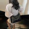 Bolso Cruzado Simple Acolchado Estilo Tweed para Mujer 2025 Otoño Nuevo Moda de Nicho Bolso de Hombro con Cadena para el Brazo