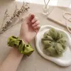Goma para el pelo verde manzana con un toque de alta gama, elegante scrunchie de malla para coletas bajas y peinados semi-recogidos, accesorio para el cabello para mujeres