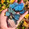 Cristal natural labradorita, amatista, cuarzo citrino, piedras en bruto de piedra lunar morada, amarilla, azul, piezas pequeñas para decoración de paisajismo de acuario, venta al por mayor