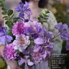 Ramo de Flores Moradas Monet, Flores Artificiales, Estilo Visual Jardín Morandi, Accesorios para Fotos